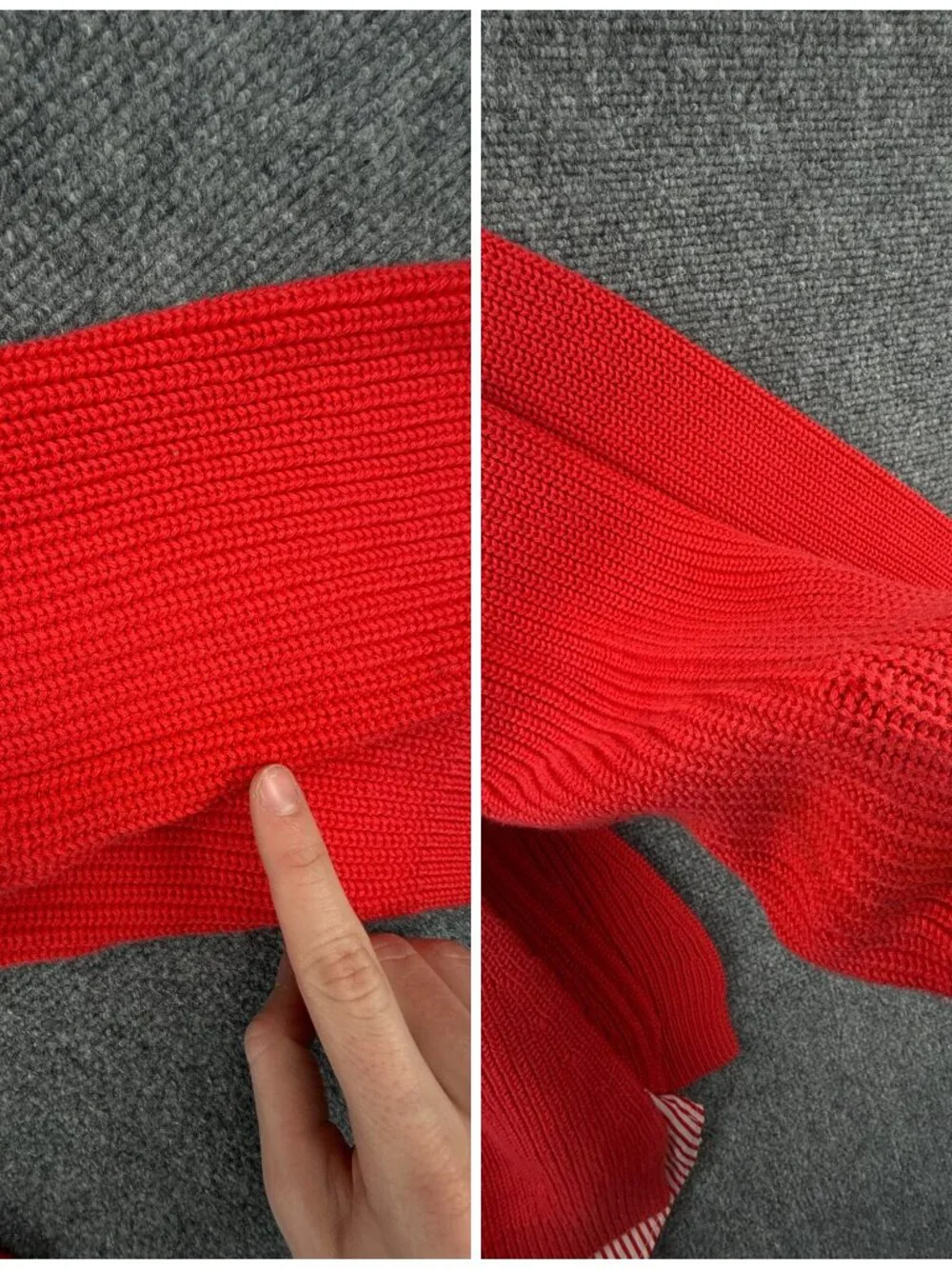 Lauren Ralph Lauren Women Preppy Shirt Lined Sweater Red Orange Large Preppy